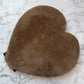 Antique Brown Velvet Heart Display