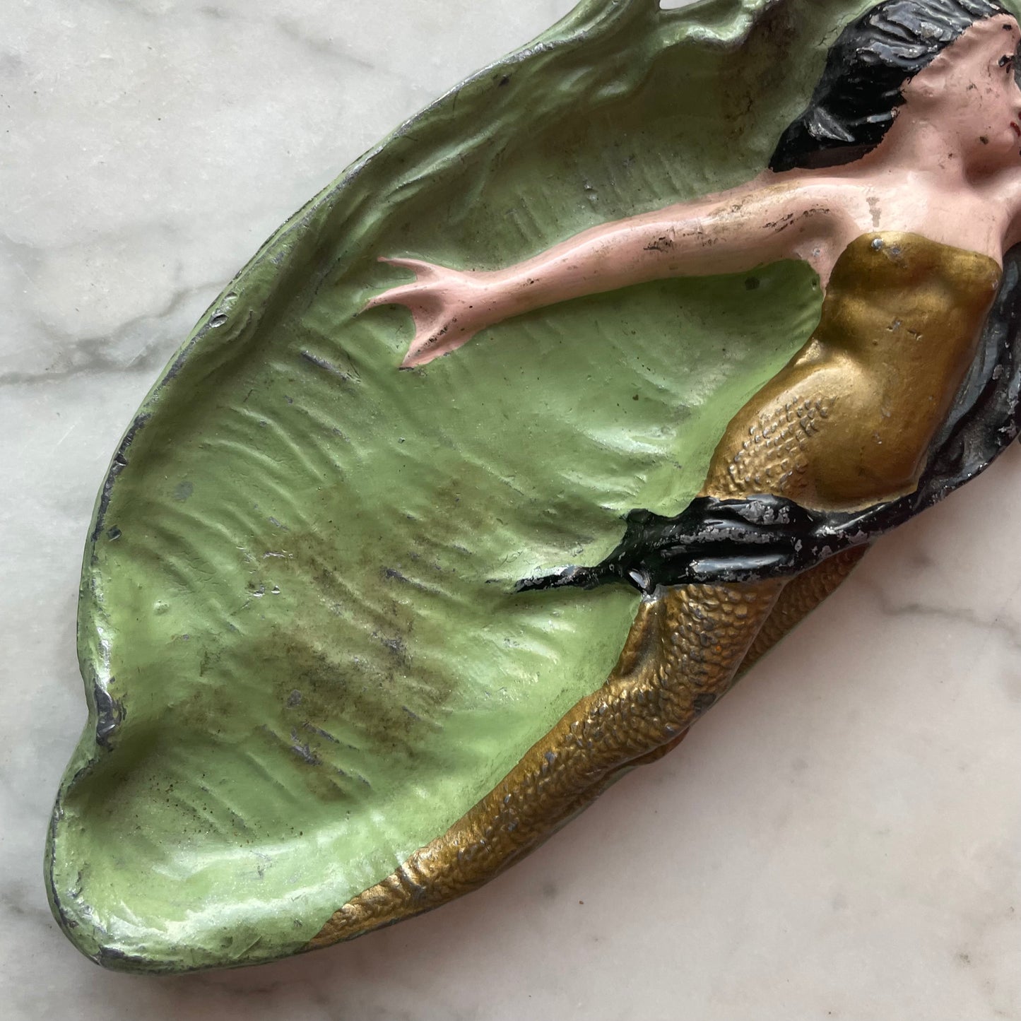 Antique Cast Iron Mermaid Dish