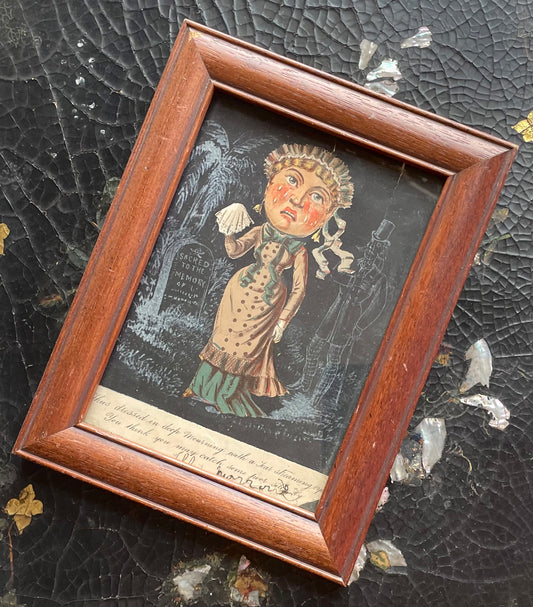 Victorian Widow Framed Vinegar Valentine