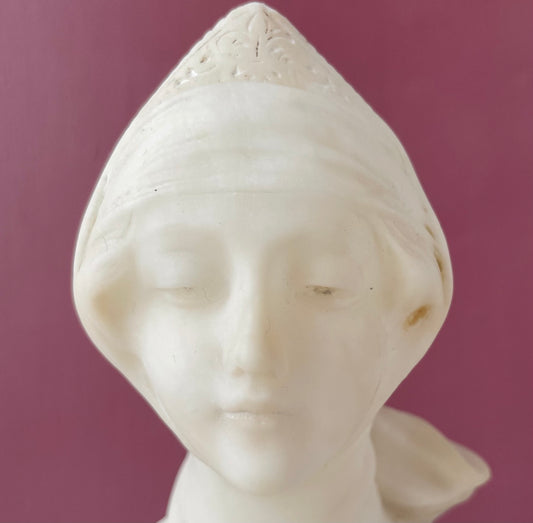 Antique Marble Bust | 1890s | Signed P. Sarchi