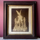 Victorian Memorial Photo | Large Format Funeral Flowers with Dove in Wooden Frame | The Gates Ajar