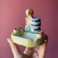 Vintage Skeleton Ashtray and Cigarette Holder