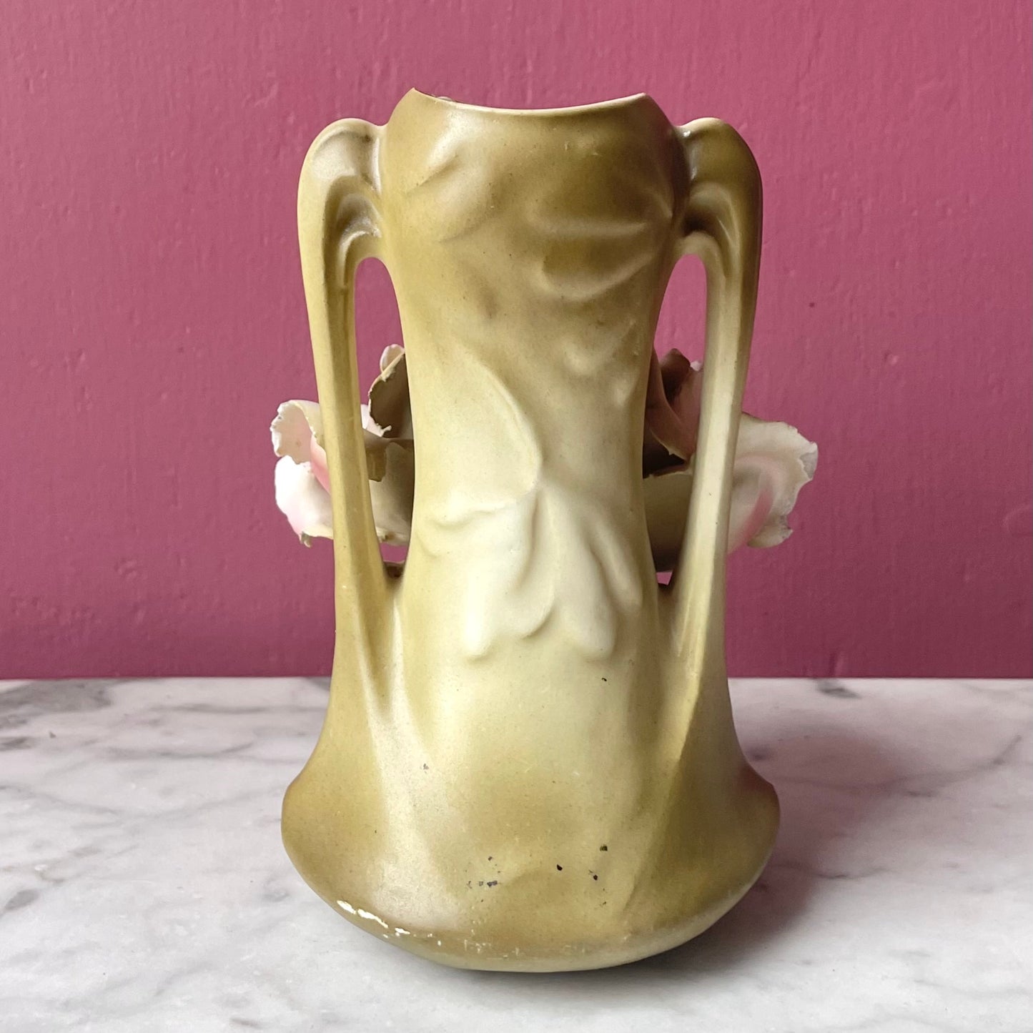 Antique Royal Dux Bud Vase with Roses