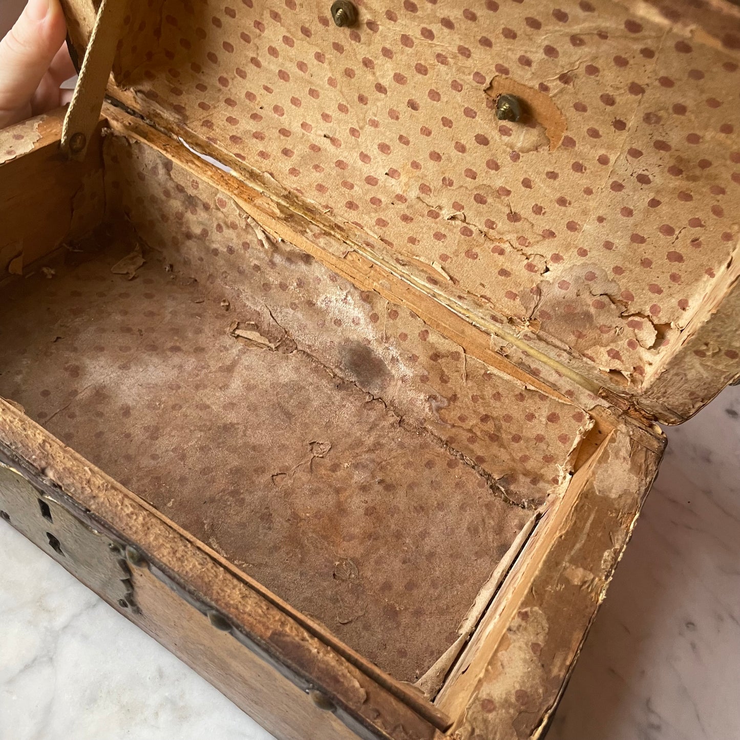 Early 19th Century Hide Covered Box