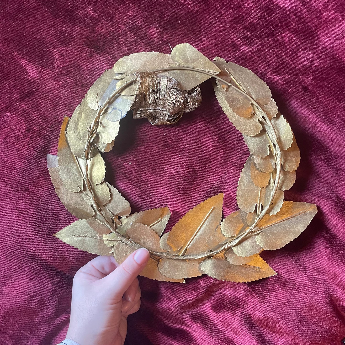 Antique Gold Laurel Wreath | Millinery Crown