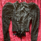Victorian Black Lace and Watered Silk Top