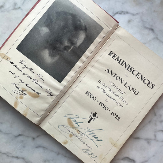 Reminiscences of Anton Lang | Oberammergau Passion Play | SIGNED