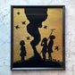Burning Autumn Leaves | Antique Silhouette