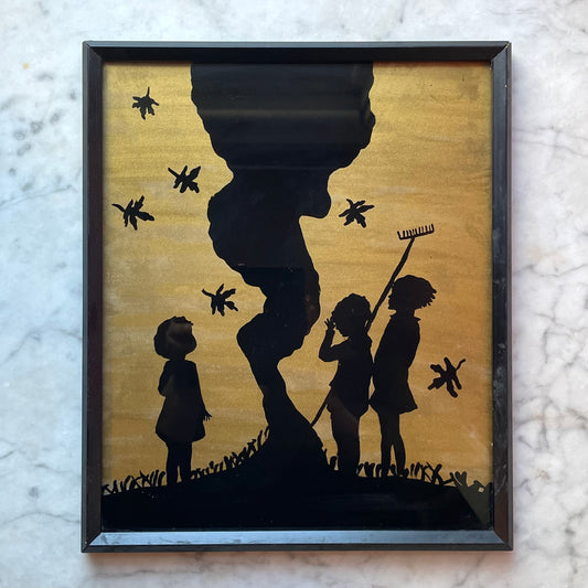 Burning Autumn Leaves | Antique Silhouette