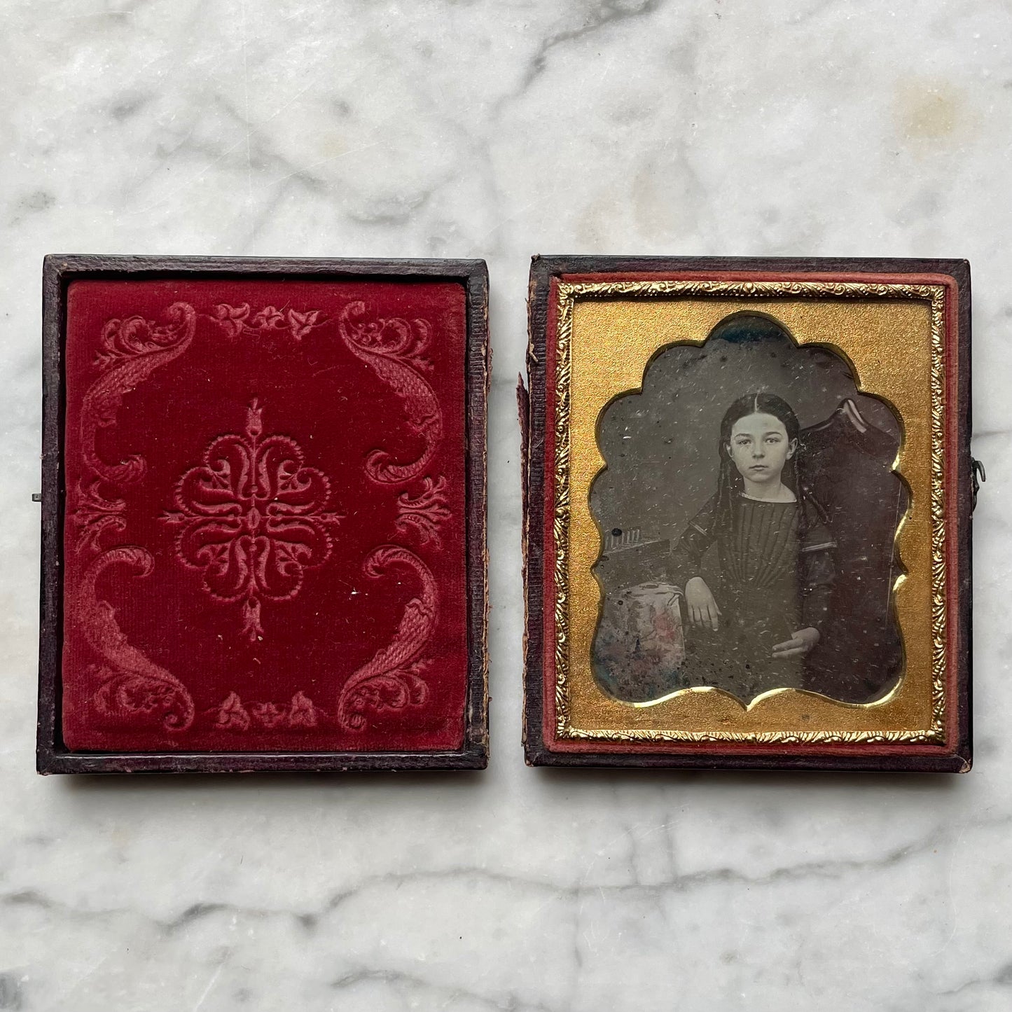 1/6 Plate Tinted Daguerreotype of Young Girl