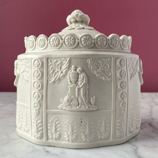Antique Sugar Bowl with Mourners | Early 19th Century Sowter & Company