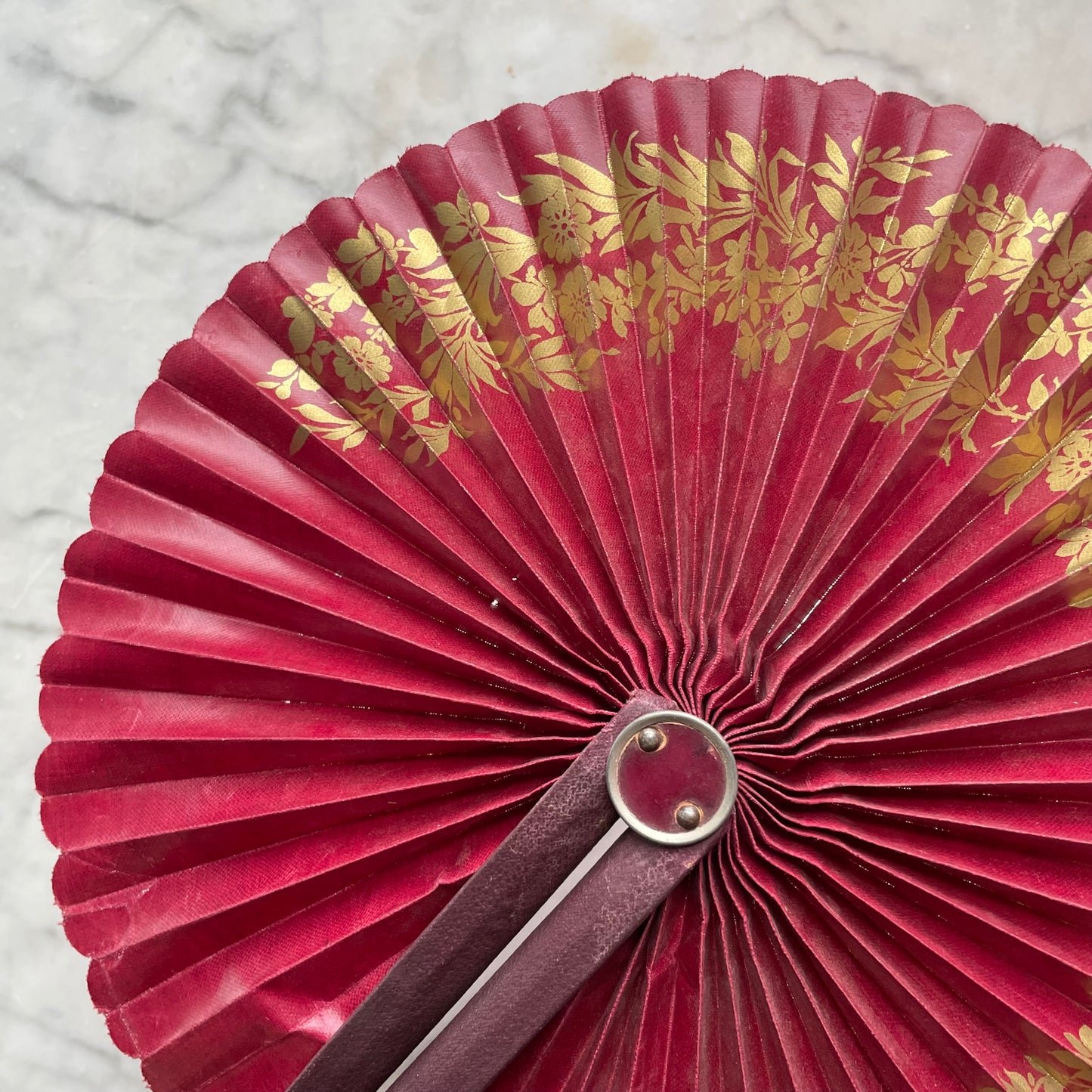 Victorian Burgundy Cockade Fan