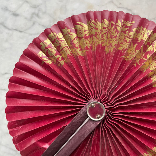 Victorian Burgundy Cockade Fan