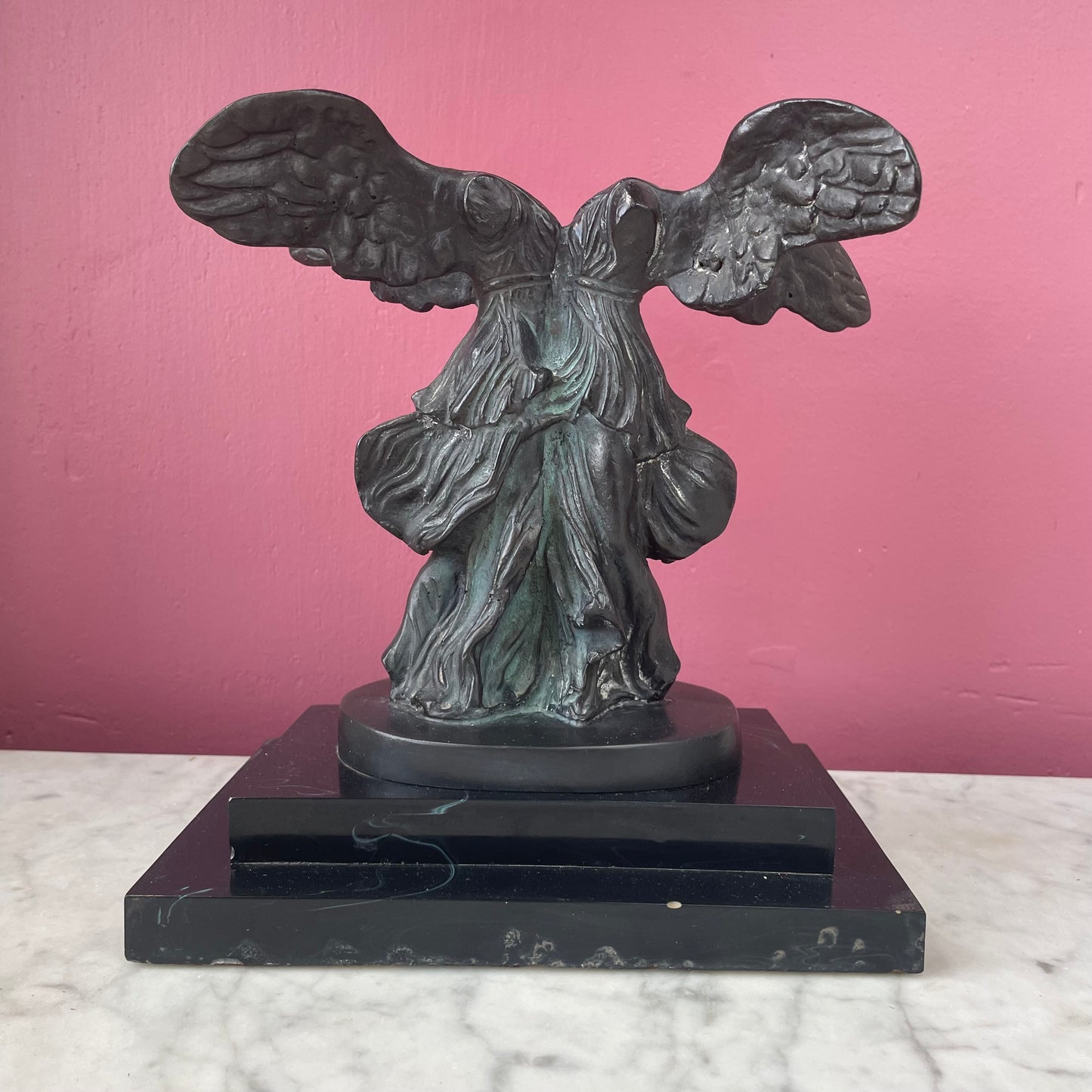 Two Nikes | Double Victory of Samothrace | Vintage Resin Sculpture after Salvador Dalí