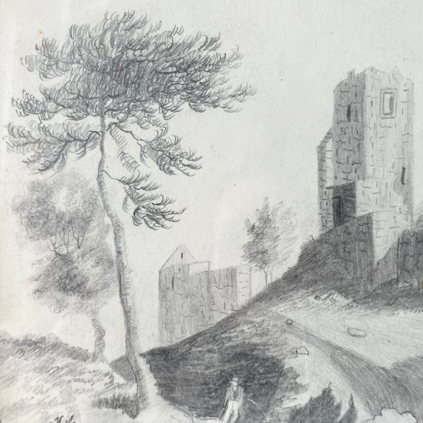 Victorian Framed Castle Sketch