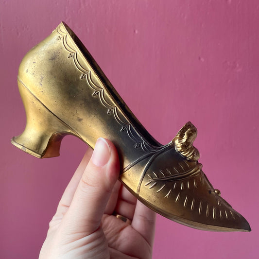 Antique Metal High Heeled Shoe