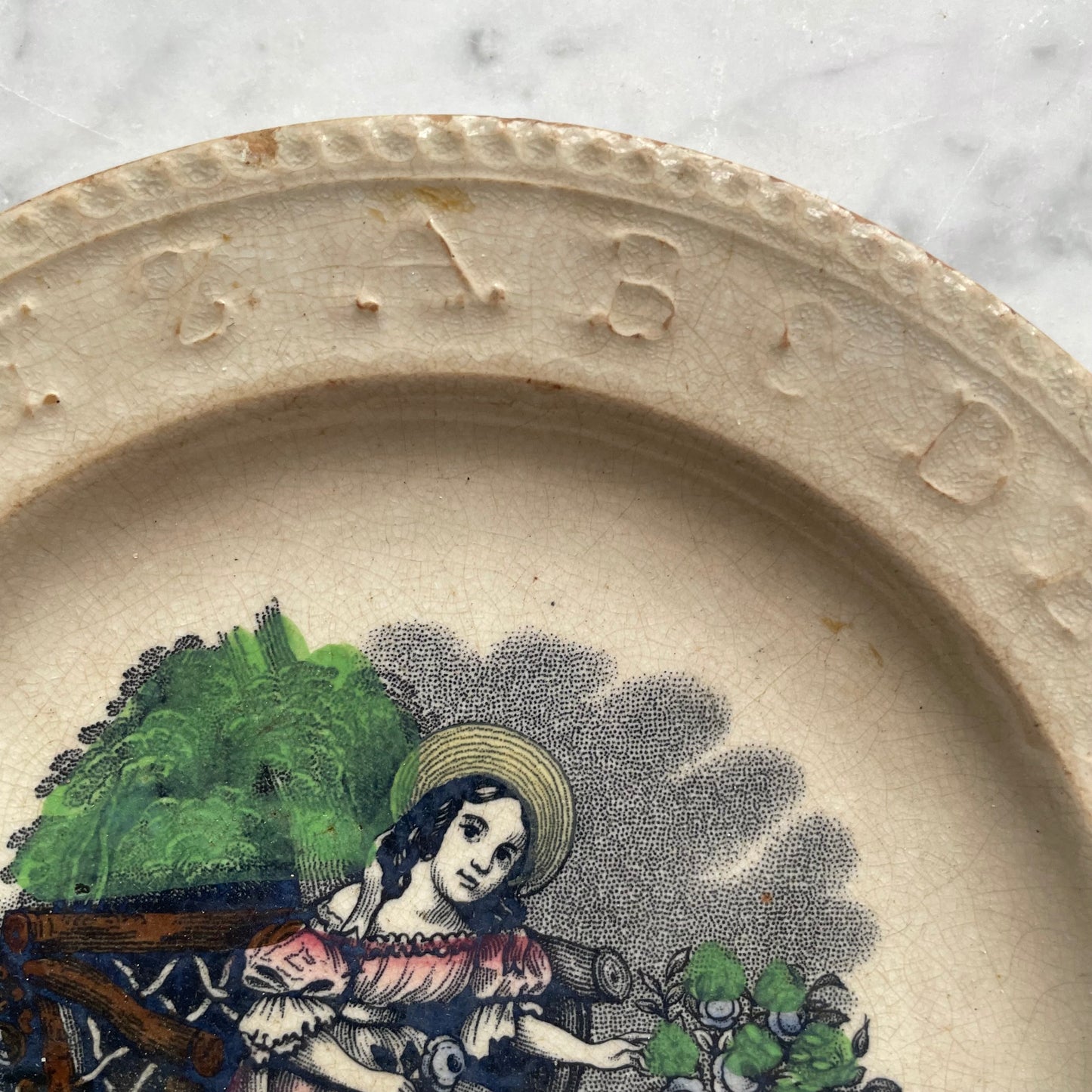 Antique Child’s Plate | The Garden Flower