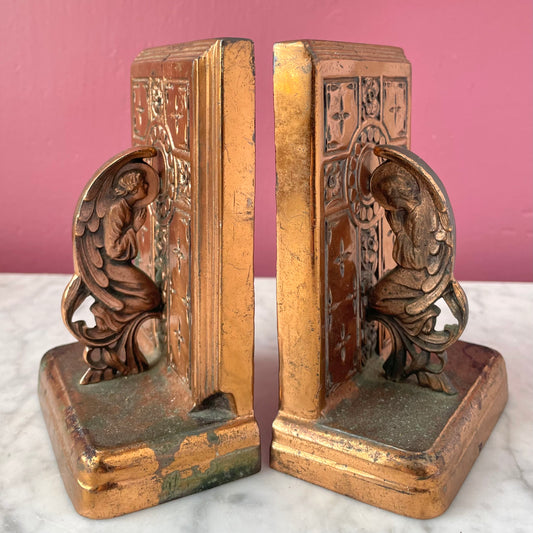 Angel & Rosy Cross Bookends