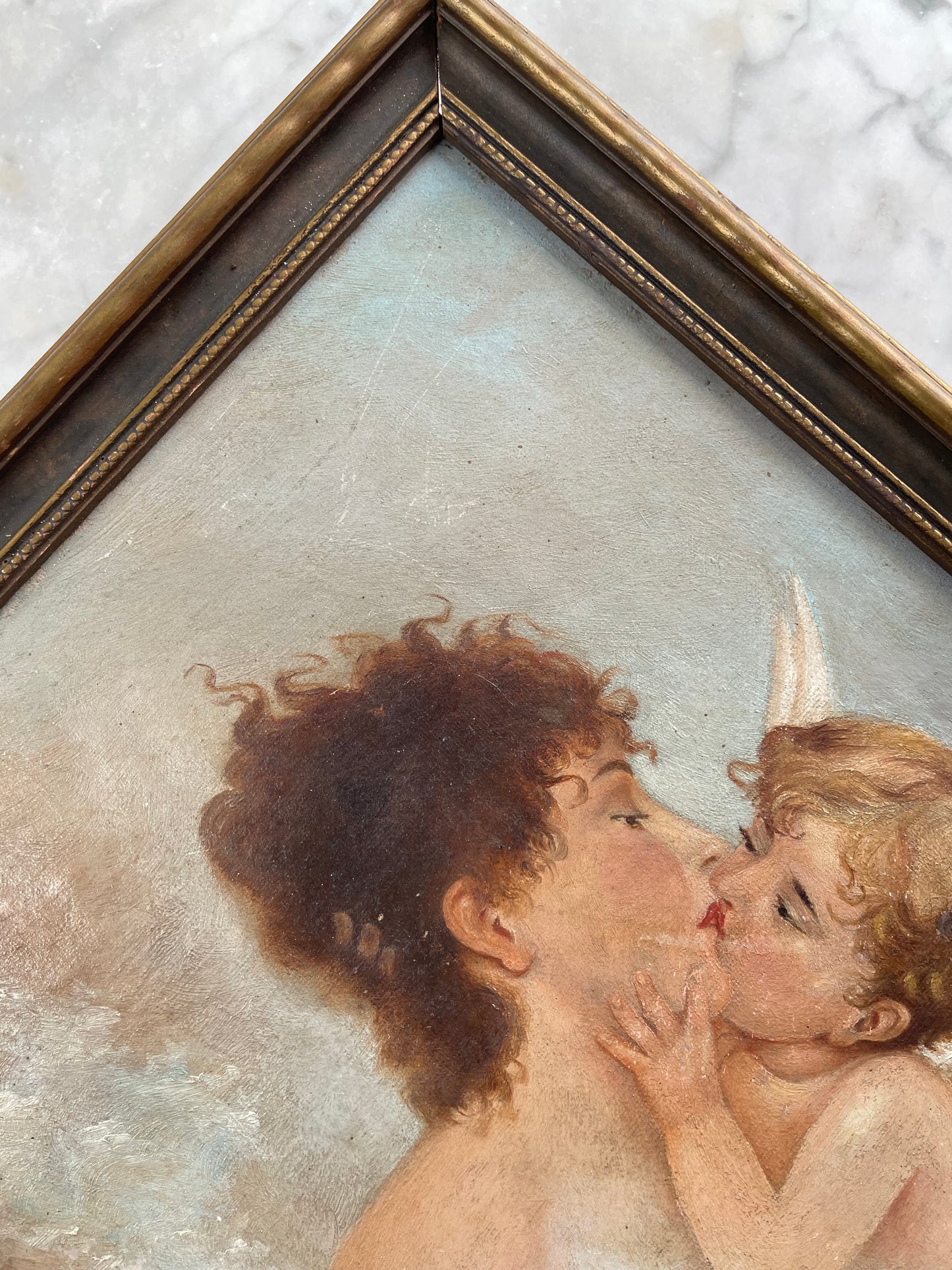 Cupid’s Kiss | Antique Oil Painting after William Putnam Hill