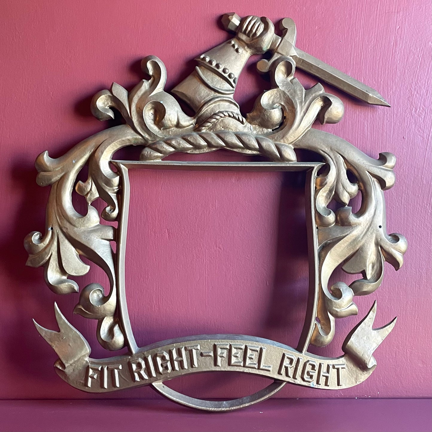 Antique Medieval Revival Sign | Fit Right, Feel Right