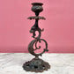 Antique Cast Iron Dragon Candleholder