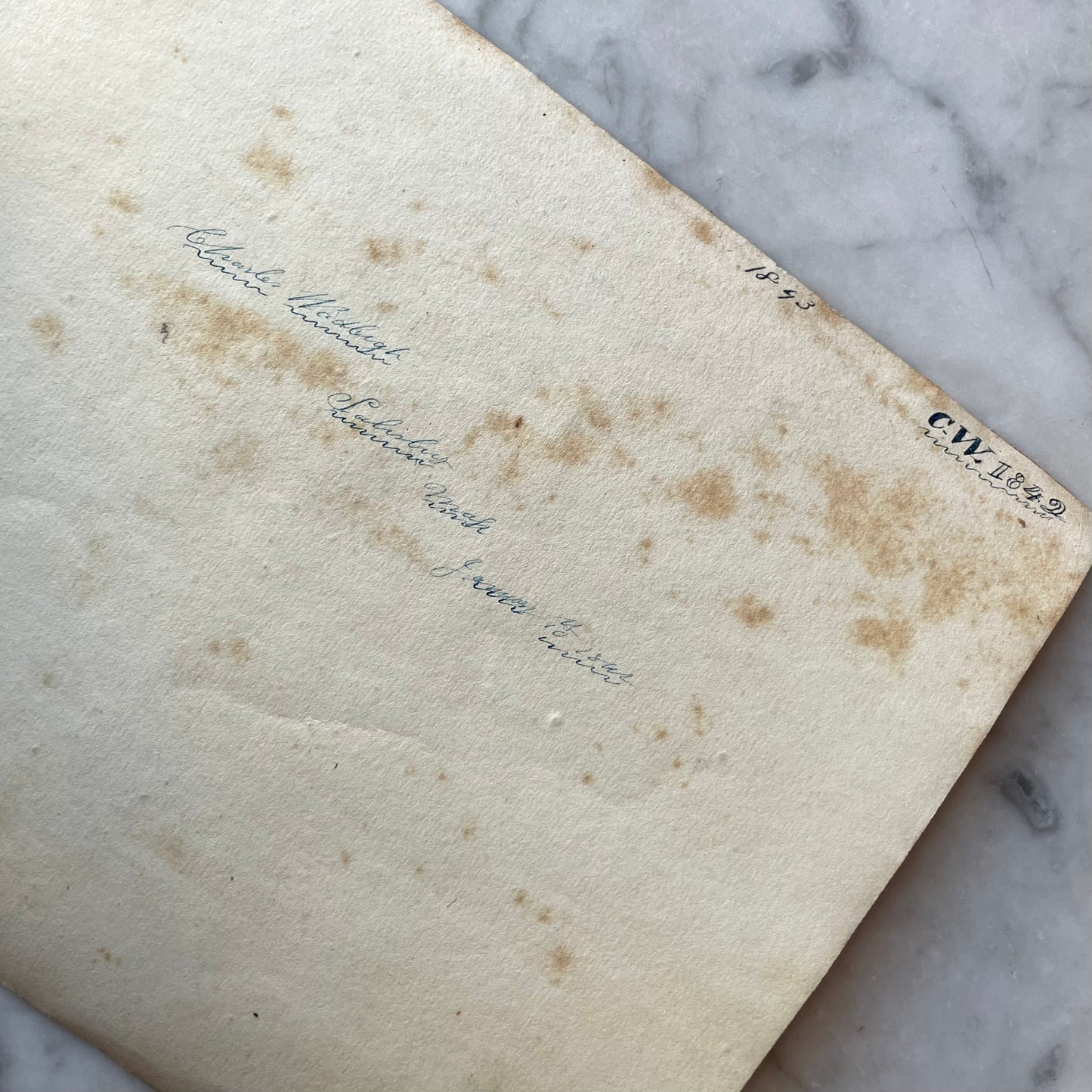 Antique Penmanship Album with Die Cuts | 1842