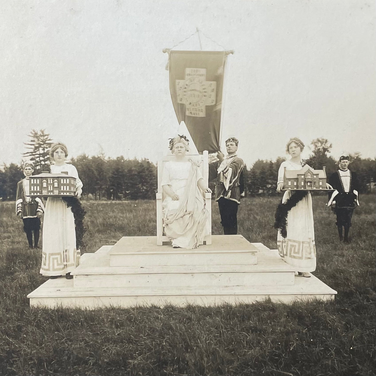 Antique Ceremonial Pageant Photo | Oxford, MA Bicentennial | 1913