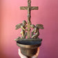 Antique Brass Holy Water Font with Angels