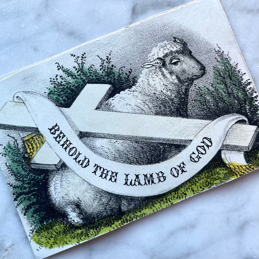 Victorian Holy Card | Behold the Lamb of God