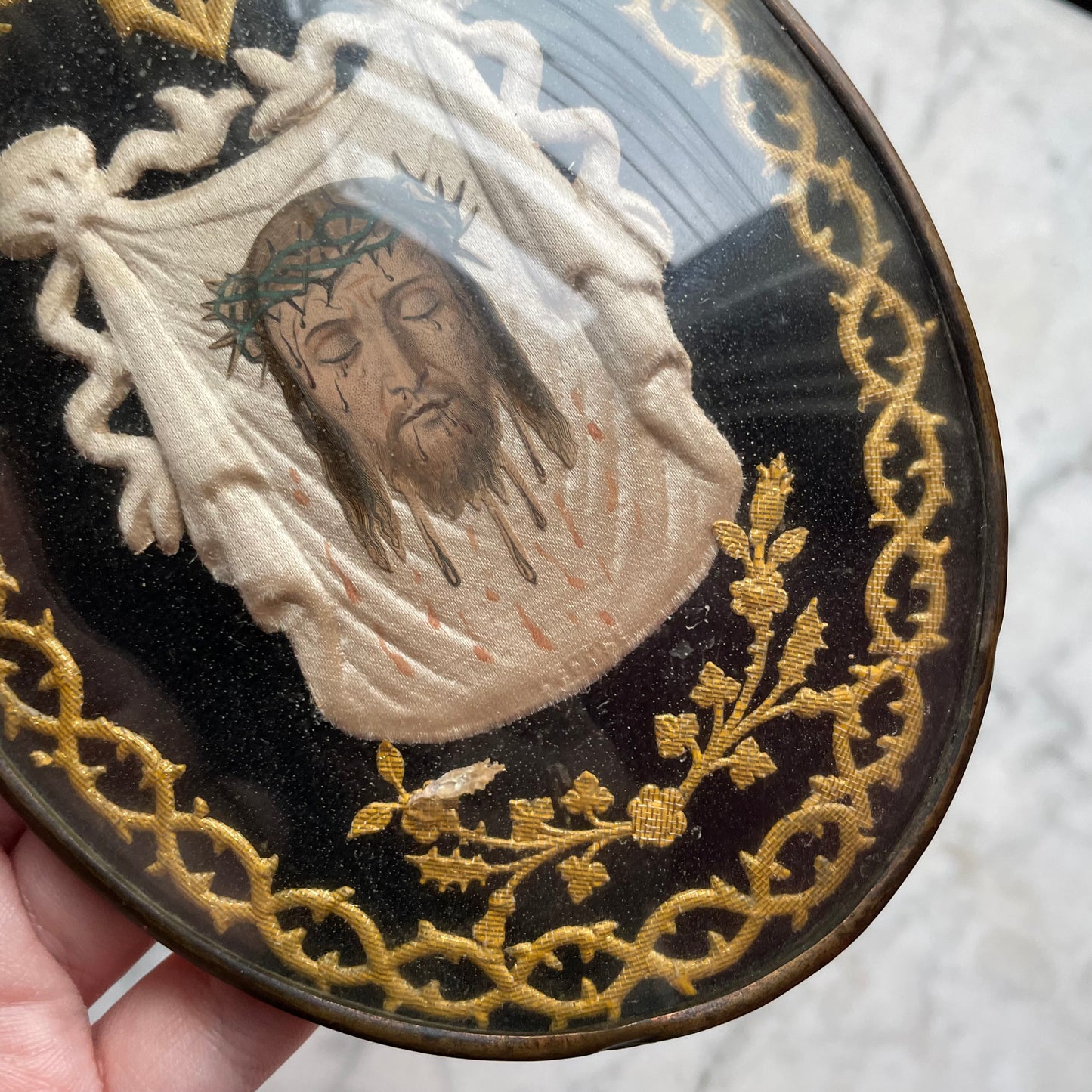 Veronica’s Veil under Domed Glass | Antique Cloister Work