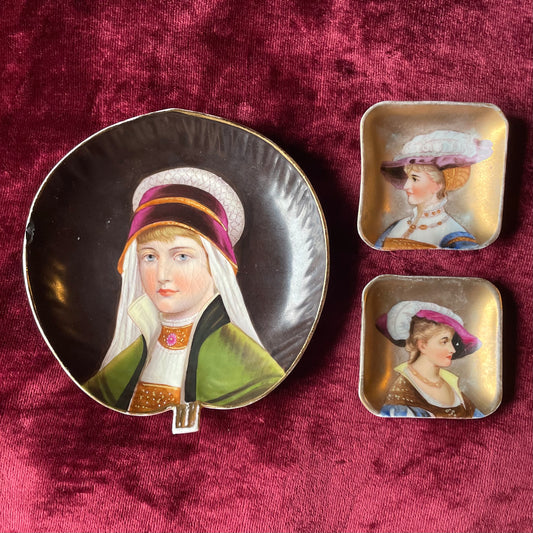 Antique Portait Plate Set