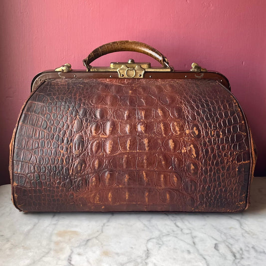 Antique Alligator Doctor Bag