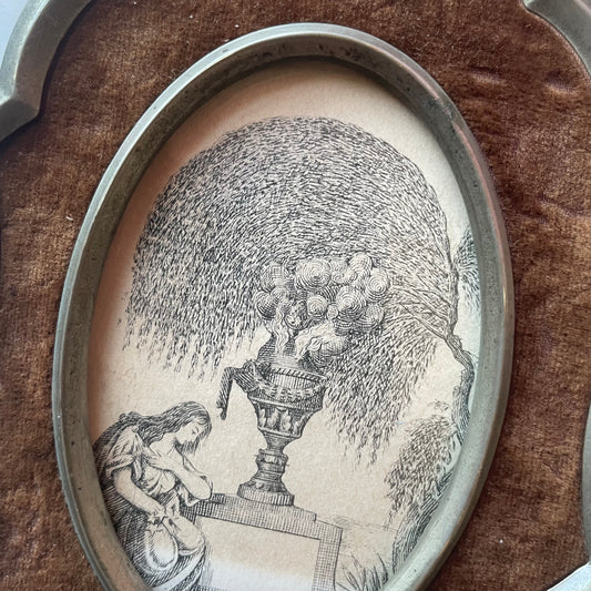 Weeping Willow | Miniature Victorian Mourning Engraving