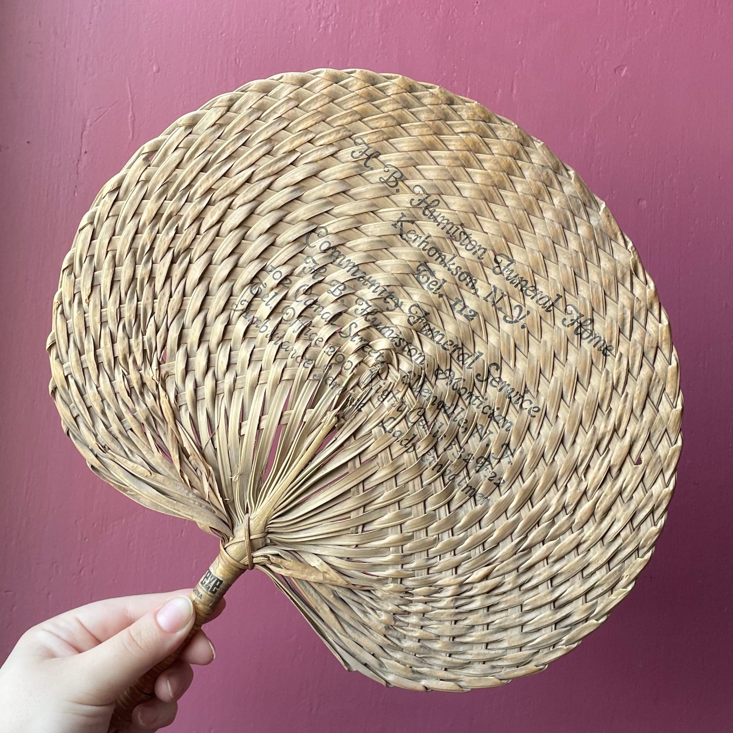 “Lady Embalmer” Antique Funeral Fan