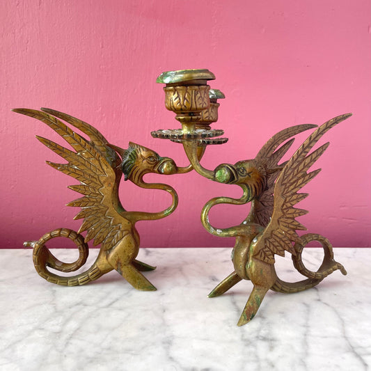 Vintage Griffin Candleholders