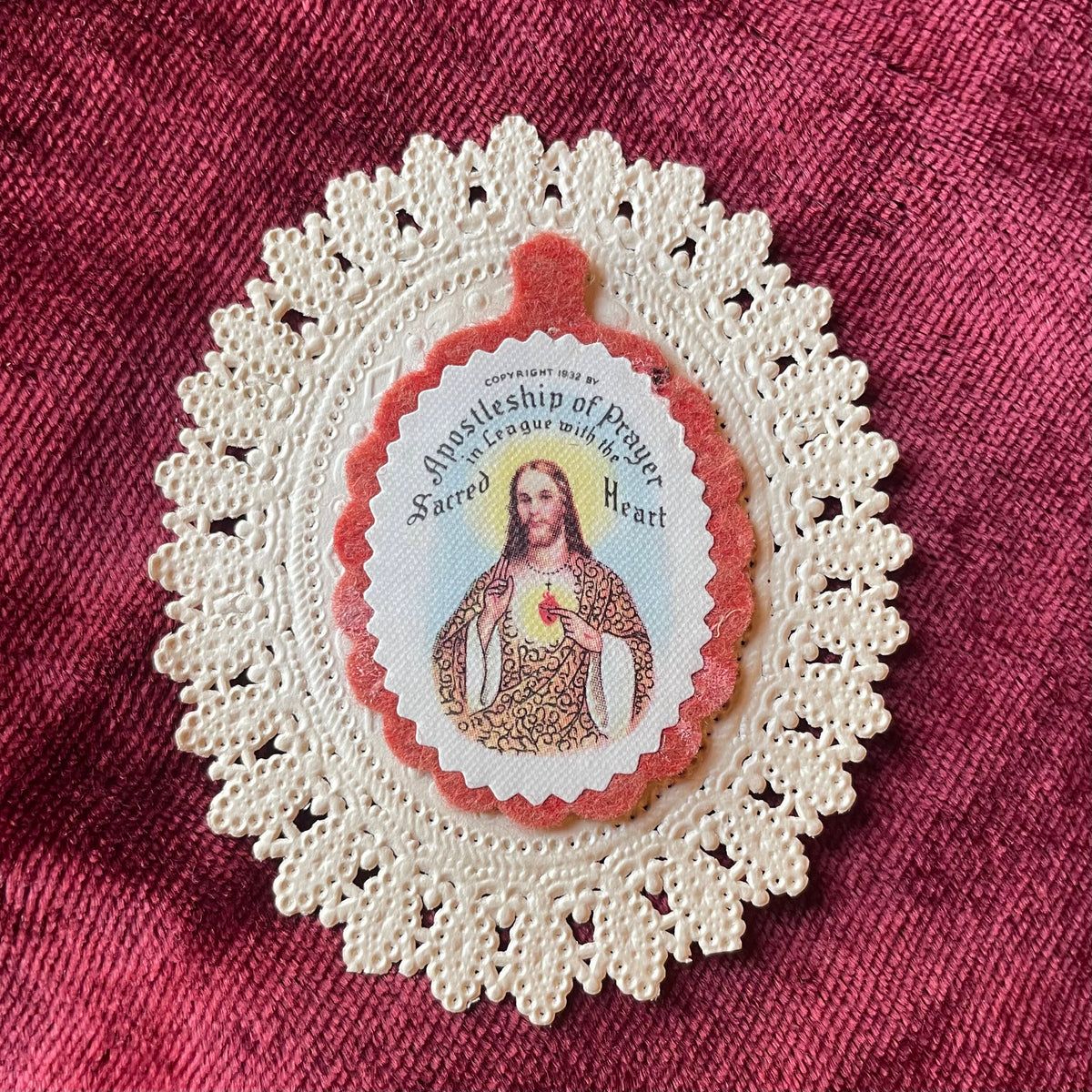 Antique Lace Holy Card