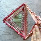 Antique Glass & Ribbonwork Handkerchief Box