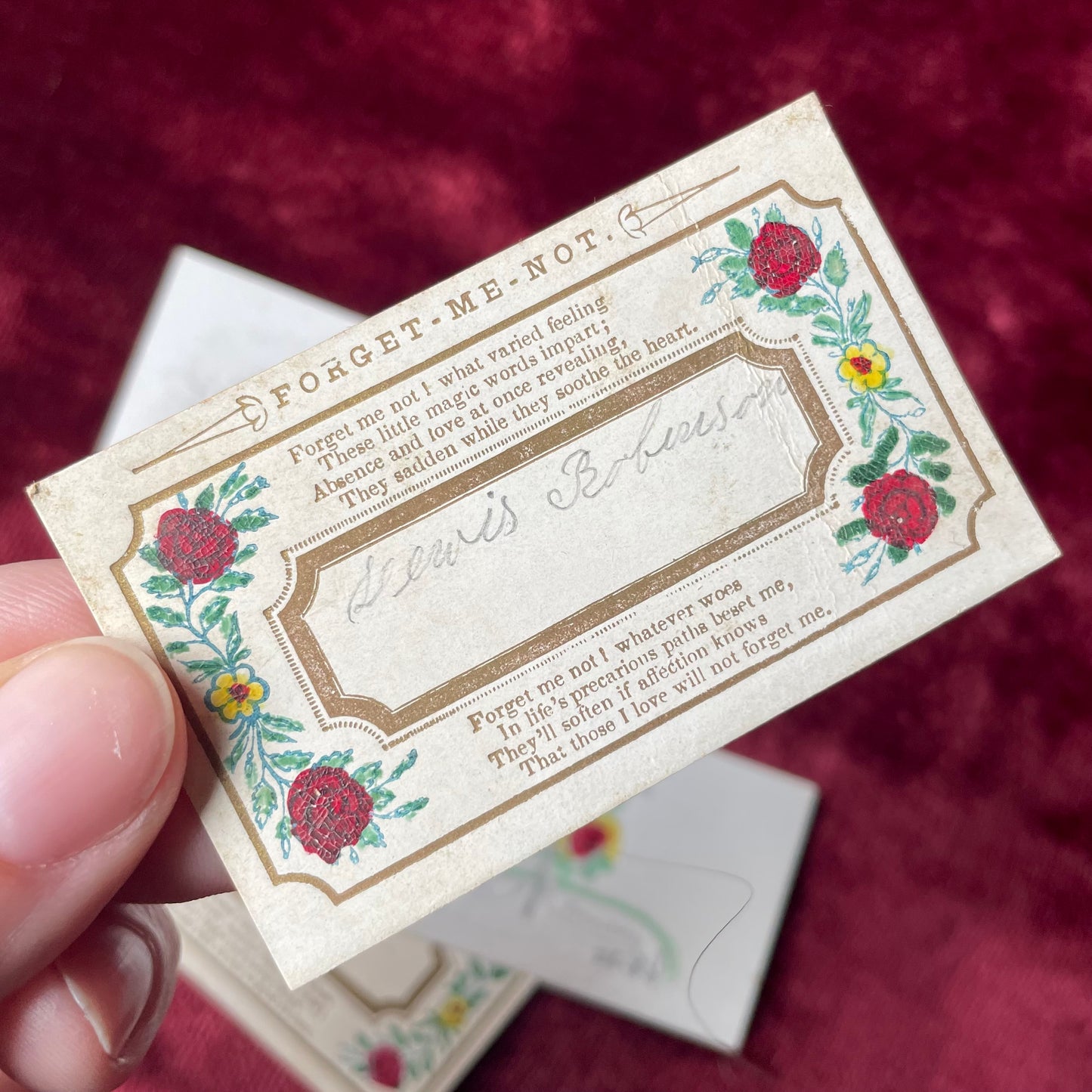 Early Victorian Hand Colored Calling Cards