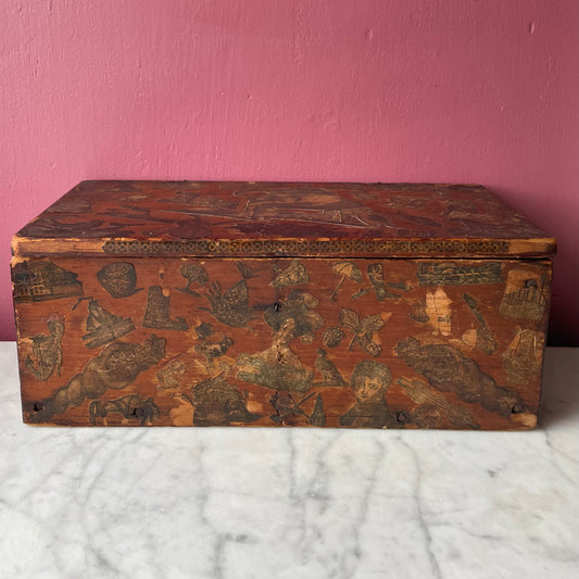 Early Victorian Decoupage Box