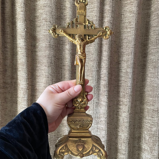 Antique Brass Crucifix