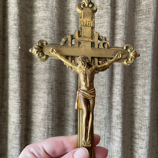 Antique Brass Crucifix