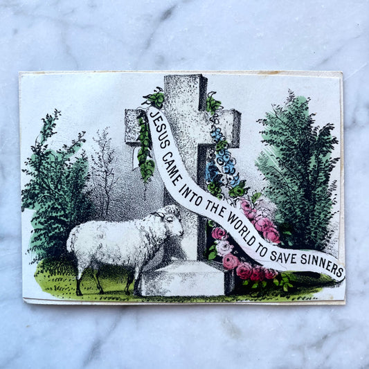 Victorian Holy Card | Jesus Came into the World to Save Sinners