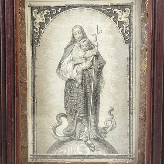 Blessed Mother in Miniature Victorian Frame