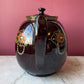 Vintage 1930s English Teapot with Rockingham Glaze & Moriage Enamel