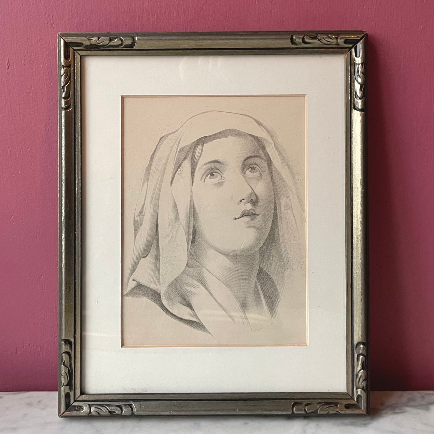 Mother of Mercy | Antique Pencil Sketch