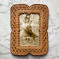 Antique RPPC of Native Girl with her Dog in Birch Bark Frame