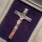 Vintage Framed Crucifix on Velvet
