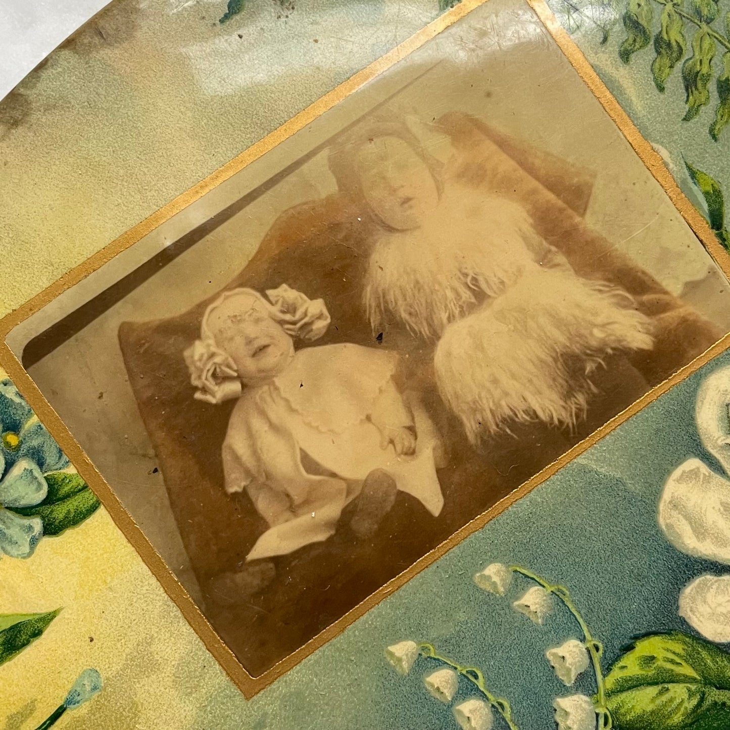 Antique Celluloid on Tin Photo of Babies