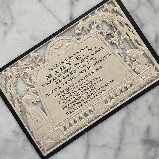 Victorian Die Cut Memorial Card | 1870