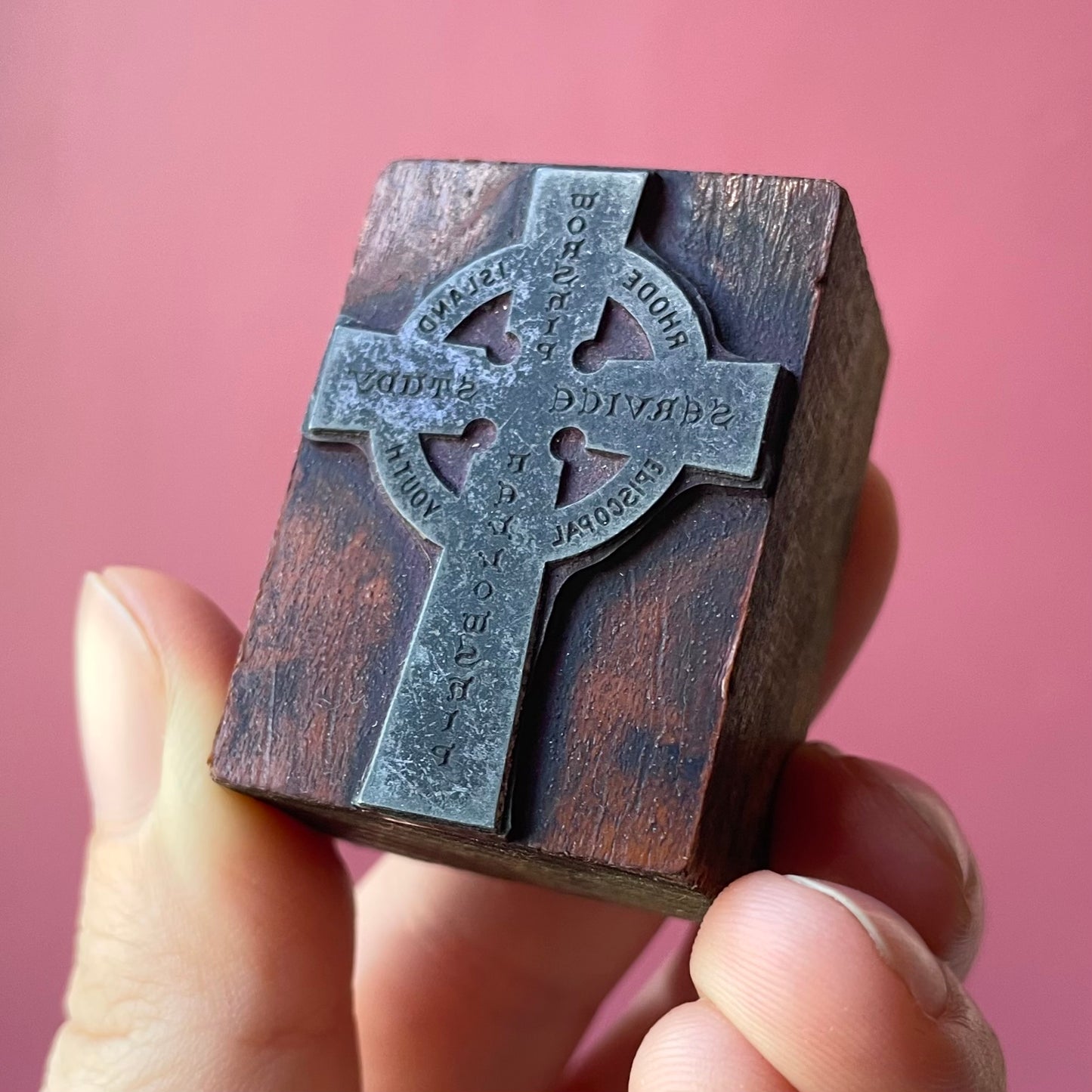 Antique Printer’s Block | Episcopal Cross